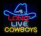 Long Live Cowboys Hat Vintage Neon Sign Decor Bistro Wall Neon Light 24"x20"