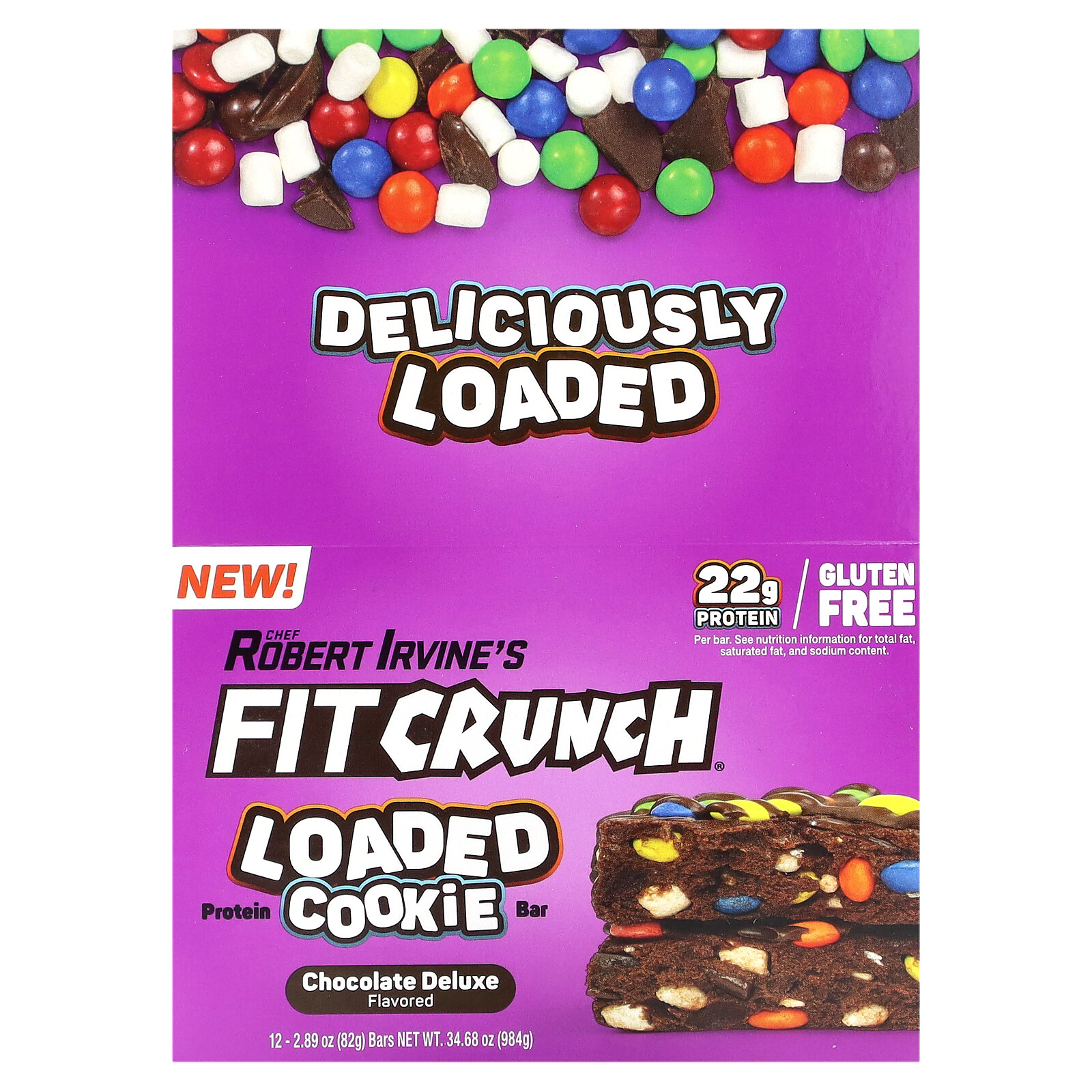 Батончик печенья с протеиновой начинкой, Шоколад Делюкс, 12 батончиков, по 2,89 унции (82 г) каждый