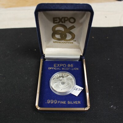 1986 World Exposition “Expo 86” .999 Silver Medallion In Original
