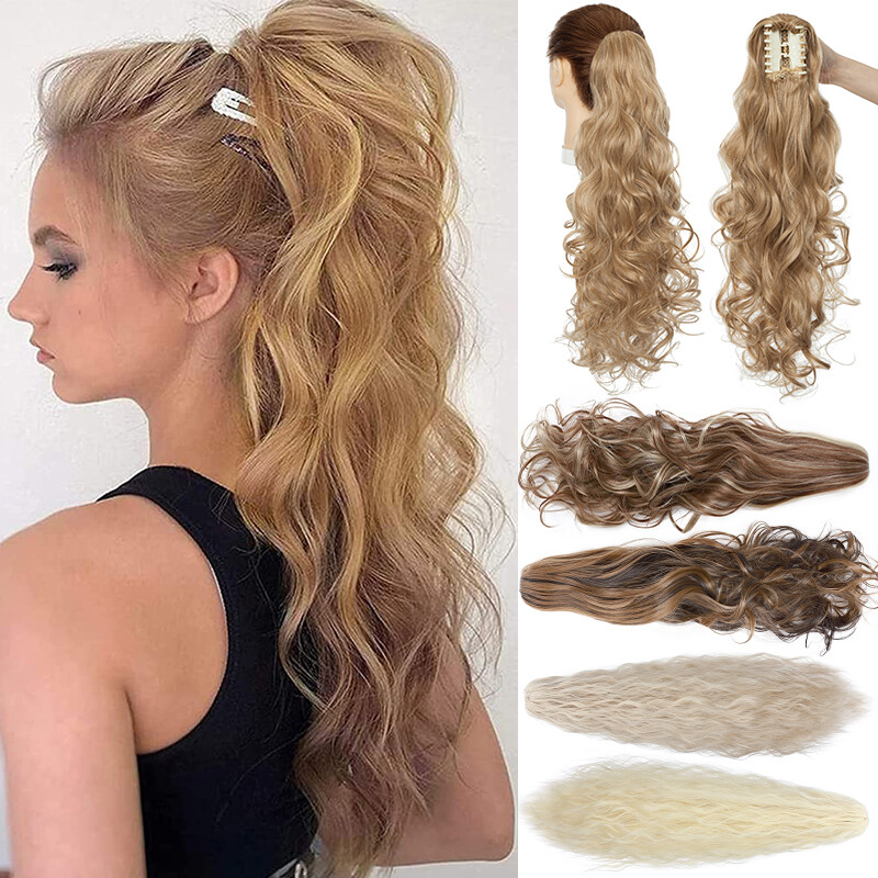 Highlight Thick Jaw Claw on Ponytail Clip In Hair Extensions Pony