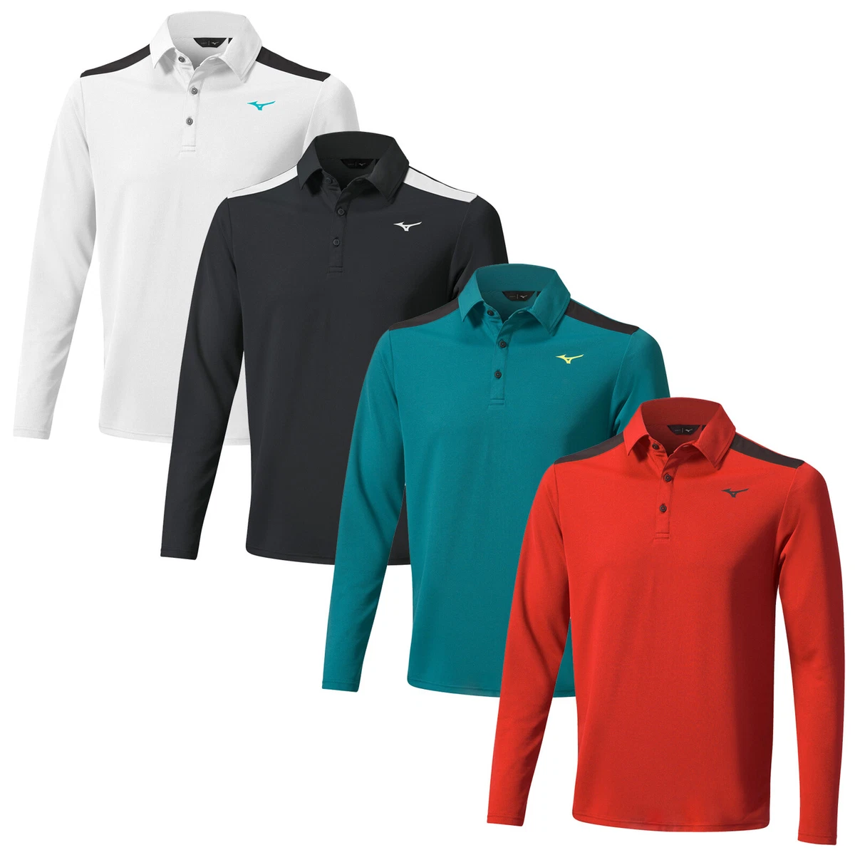2023 Mizuno Mens Winter Elite Long Sleeve Polo Shirt Golf Move