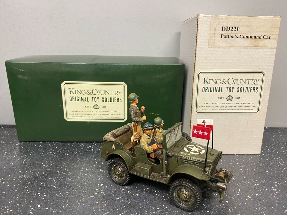 King & Country Set D-Day Patton's Command Car - Coffret 2 Pièces, échelle 1/30, Occasion