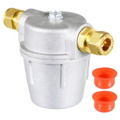 Kesselfilter 3/8'' Alu Inline Heizöl Brennstoffbecken + 10mm Verdichtung x 2