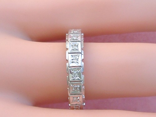 ANTIKER 0,40ctw DIAMANT PLATIN 5mm ETERNITY BAND RING 1940 UNIKAT Gr. 9,5 RAR - Bild 8 von 12