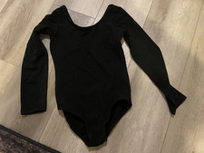 Girl's Basic Scoop Neck Black Leotard Size Large