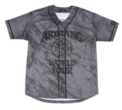BTS World Tour Arirang Suga 93 Baseball Jersey Mesh Button Up Size XL/2XL