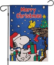 Merry Christmas Garden Flag 12x18 Inch Double Sided Outside Burlap Garden Flags