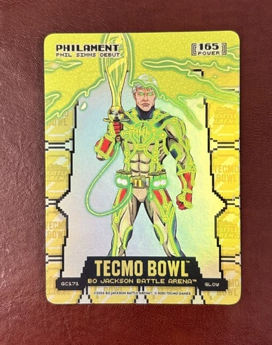 Bo Jackson Battle Arena Tecmo Bowl Philament Gold Coin Flip Glow SSP 165 Simms