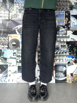 Jeans OLD NAVY W33 EUR43 Herren Baggy Fit Boyfriend Loose Mid Rise Y2k Schwarz