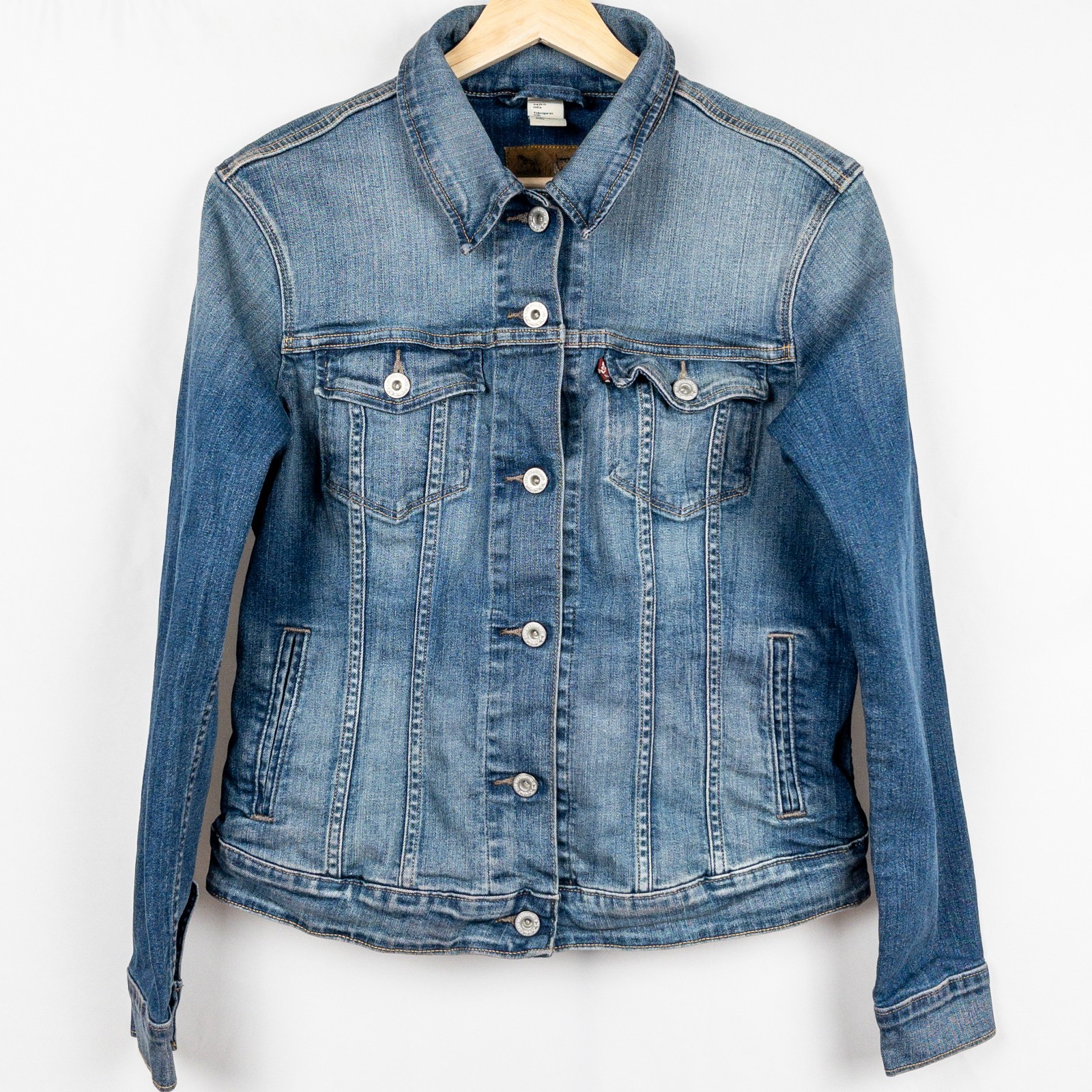 Levi's Classic Denim Trucker Jacket Women's L Medium Wash Jean Jacket Western