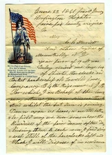 Capt J Gale Letter Co B National Guards Burlington Brigade New Jersey June 1861