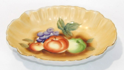 Vintage 7'' Lefton China Oval Scalloped Trinket Dish Heritage Collection C2364