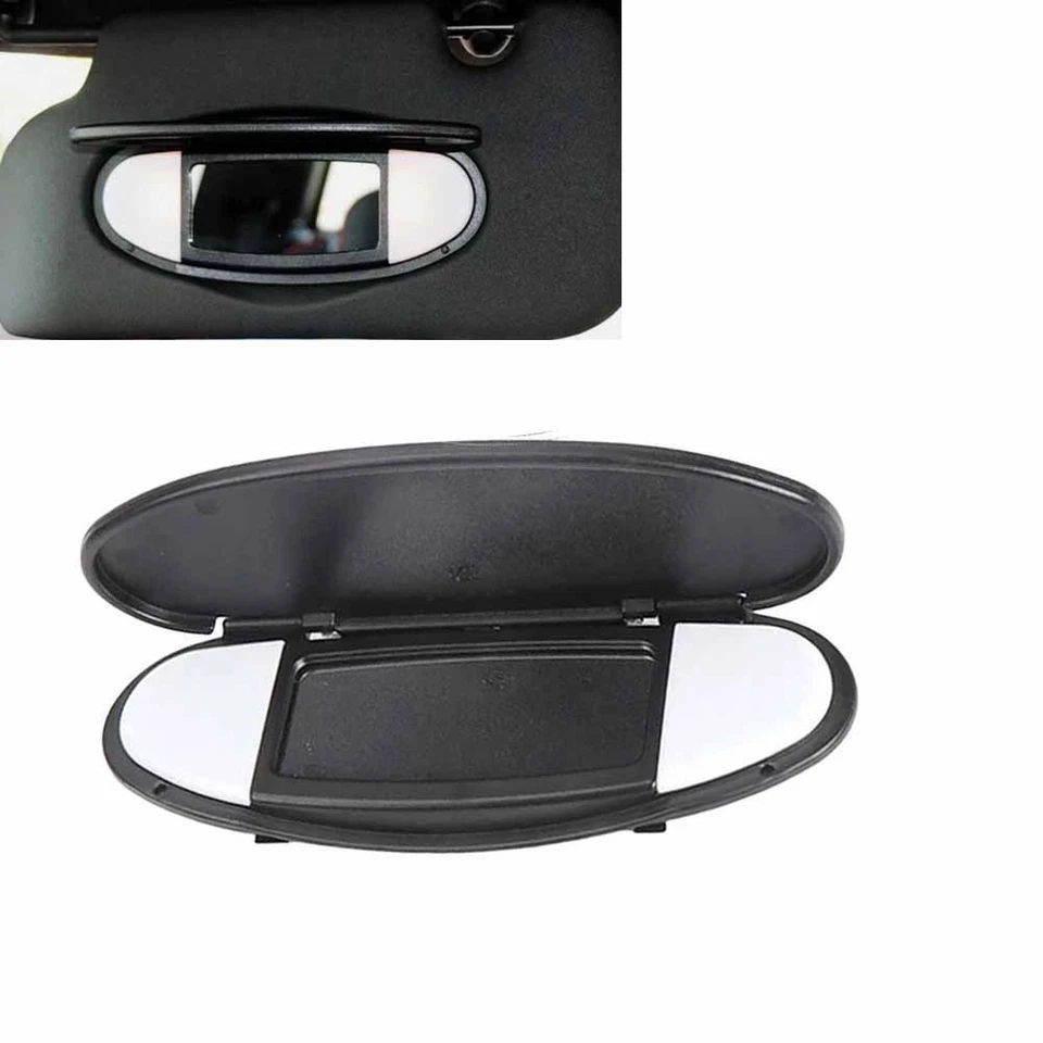 Black Sun Visor Vanity Mirror Cover for BMW for Mini Cooper R55 R58 R60 07-2014. Foto 3 de 4