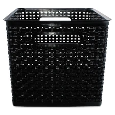 Advantus Weave Bins, 13 7/8 x 10 3/4 x 8 3/4, Plastic, Black, 2 Bins