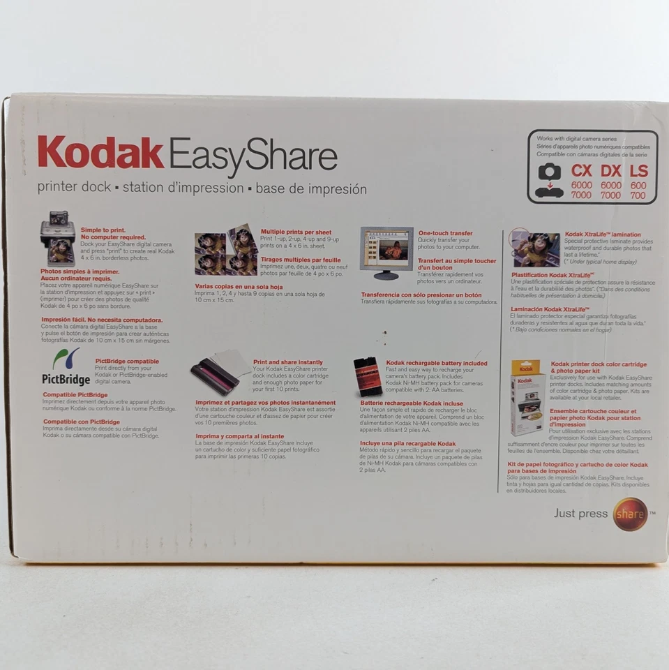 Kodak EasyShare Printer Dock CX6000 7000 DX6000 7000 LS600 LS700 - New, Sealed - Image 3 of 4