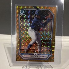 Topps 2025 Bowman Chrome Baseball Zyhir Hope Dodgers BCP-86 Gold x-factor /50