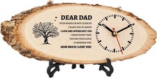 BeauGift Dad Gifts, Wooden Clock Gifts for Dad from Daughter Son Kids, Daddy Bir