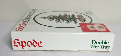 Vintage SPODE Christmas Tree Double Tier Tray in Original Box - Picture 17 of 17