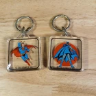 2 x Vintage 1960's Batman and Superman DC Comics Inc. Key Chains NOS Licensed
