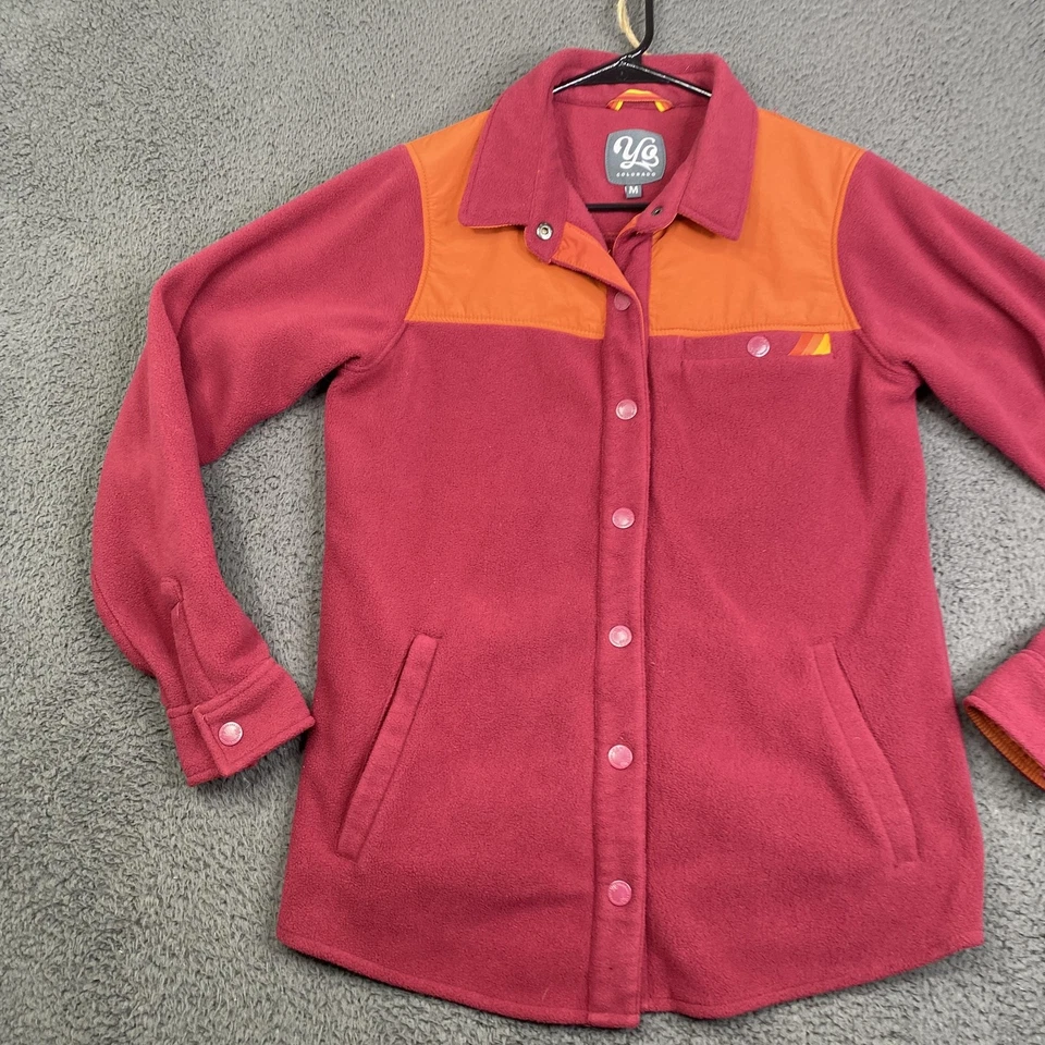 Jaqueta Yo Colorado Masculina Média Borgonha Laranja Lã Snap Front Camisa Jaqueta - Imagem 2 de 4