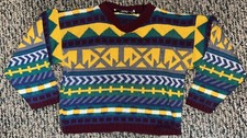 Vintage Nicolette New York Multi-Color Sweater Made In USA Medium Soft Vtg READ 