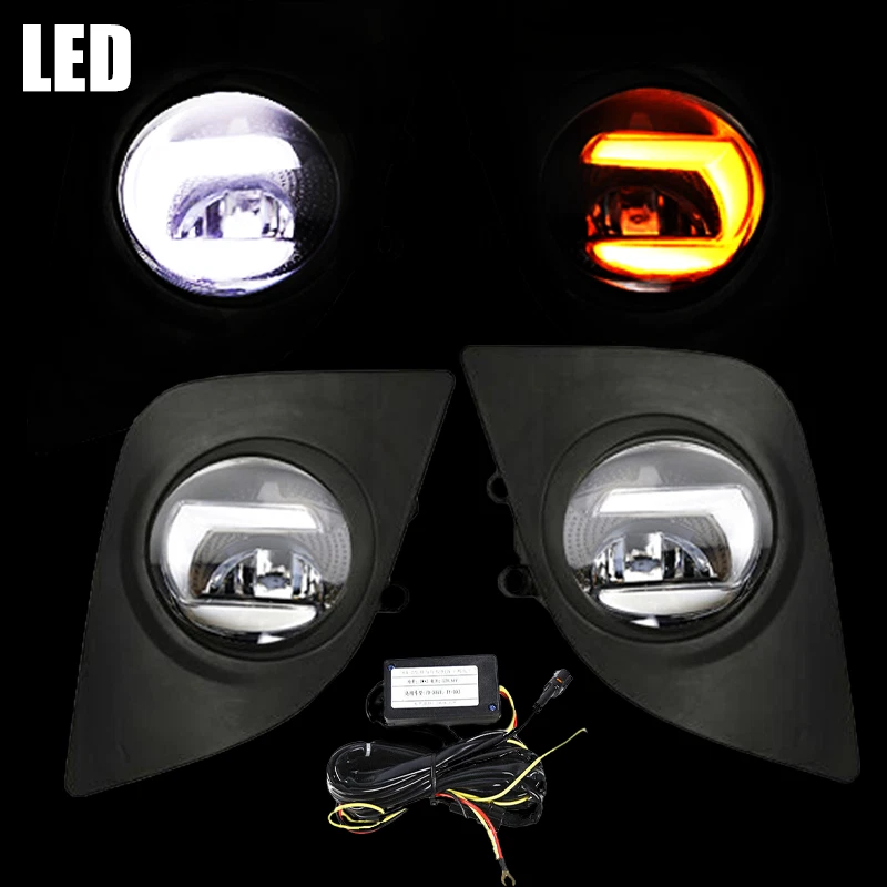 LED DRL Turn Signal Front Fog Lights W/harness For 2014-2016 Toyota Corolla L LE - Image 2 of 4