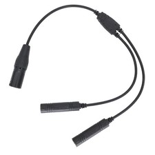 Black Aviation Headset GA Dual Plugs to for Airbus 5 Pin XLR Headset Adapter
