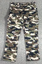 Duluth Trading Flex Fire Hose Pants Men's Size 34x30 Camo Slim Fit Carpenter