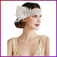 Fedora Haarband 1920Er Jahre Flapper Charleston Accessoire Mit Feder Und