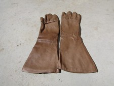 VTG Gloves by Superb Made in Italy Brown Leather Lined 12.5" Long Size 6 1/2
