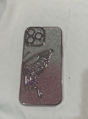 iPhone 15 Case, Luxury Electroplated Liquid Floating Gradient Glitter Butterfly
