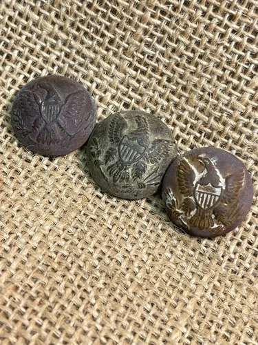 Three Dug Civil War General Service Eagle Coat Buttons Dug At Pickett’s Mill Ga