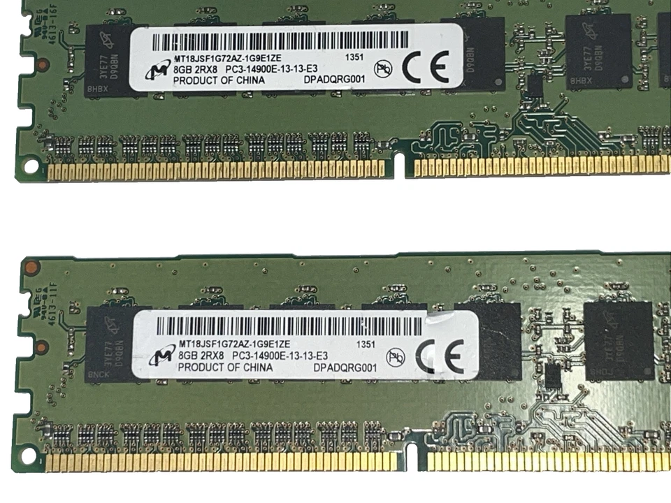 16GB (2x 8GB)  Micron HP:712288-581 2Rx8 PC3L-14900E 1866 MHz ECC RAM - Bild 2 von 4