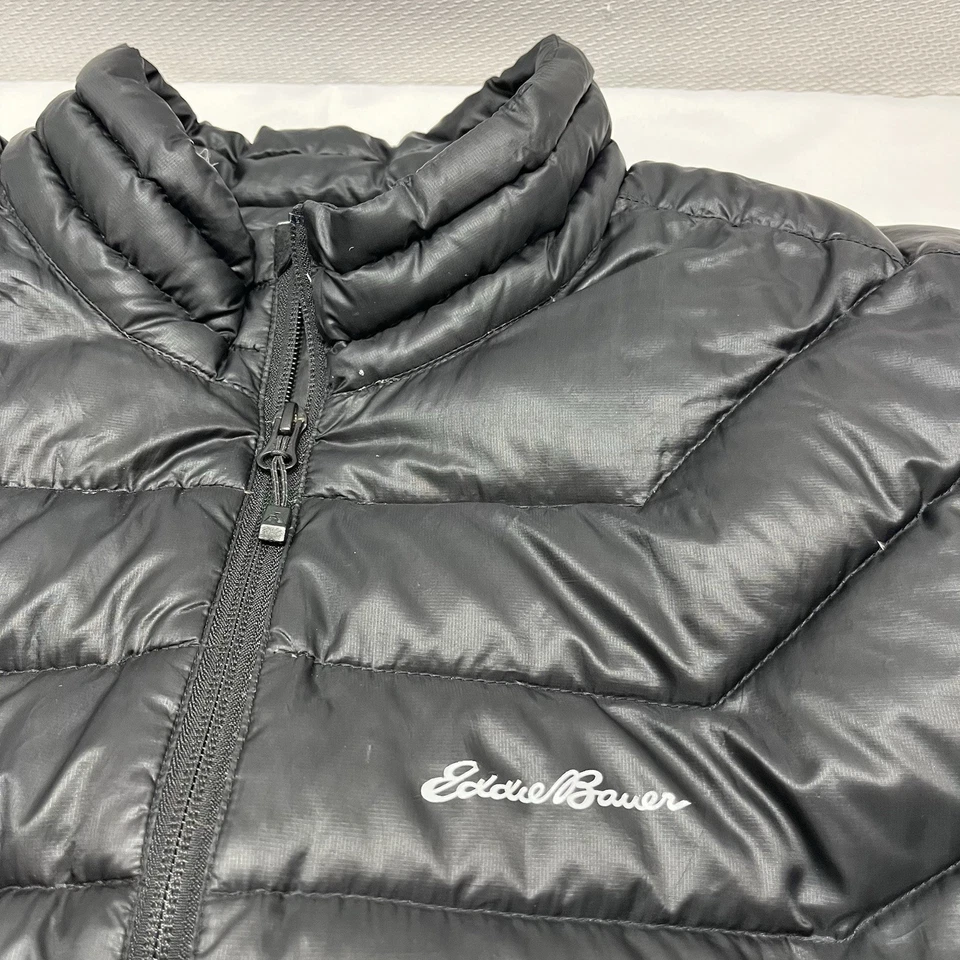 Eddie Bauer First Ascent Goose Down Vest Mens 2XL Black Puffer Full Zip - Read - Image 3 of 4