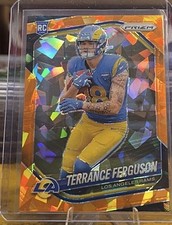 Terrance Ferguson 2025 Panini Prizm Orange Cracked Ice Rookie (RC) LA Rams