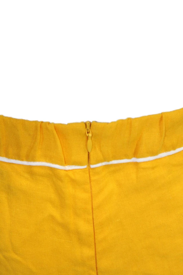Ancient Kavvos Womens Linen High Rise Pull On Shorts Yellow Size Medium - Image 4 of 4