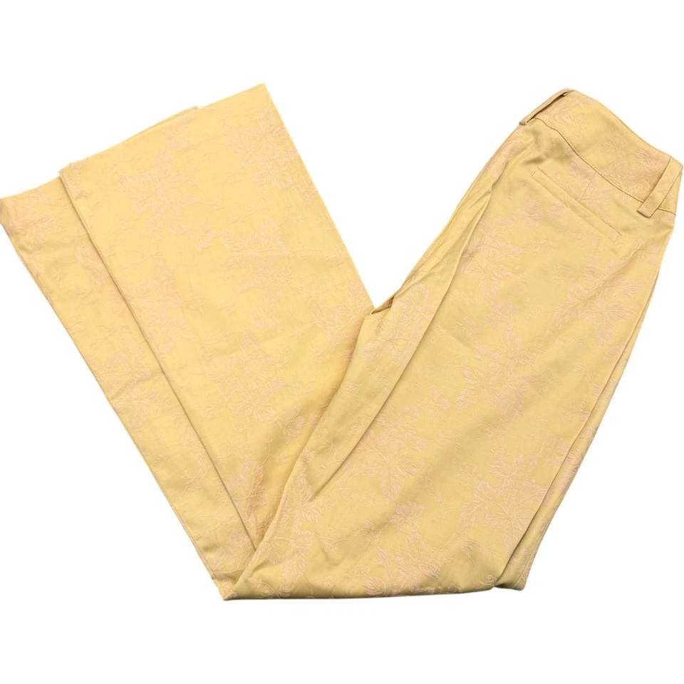 Pantalones acampanados florales bordados amarillos talla 4 Womyn para mujer ajuste regular - NUEVO Foto 2 de 4