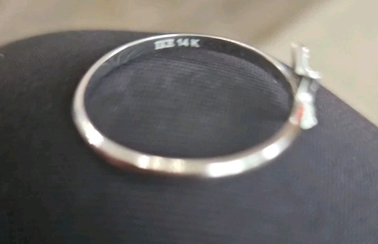 14k Solid White Gold Pave Lab Created Diamond Star Ring - Image 2 of 2