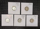 Mercury Dimes In Good Condition 90% Silver Lot of 5 Coins
