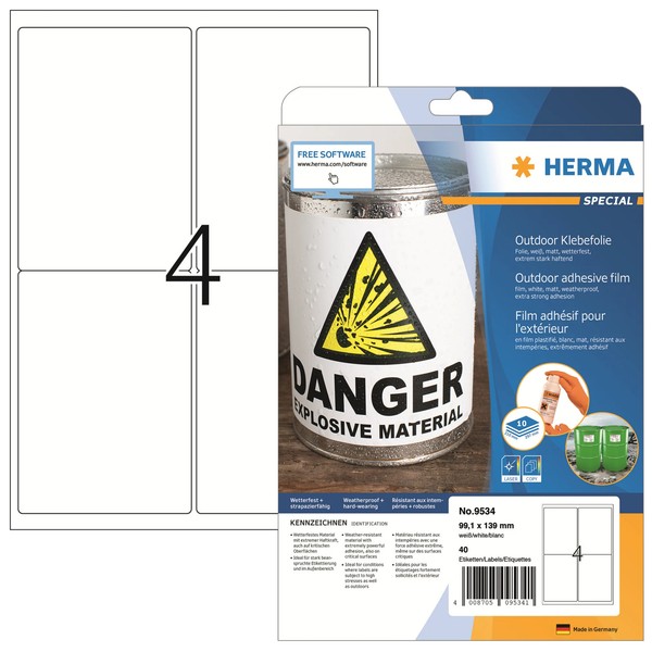 1 Bis 20X Herma Outdoor Folien-Etiketten Special, 99,1 X 139 Mm Spare Bis Zu 42%-image