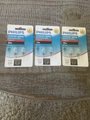 Philips Halogen T3 Landscape Lighting 20W G4 Base 12 Volt 3 Packs Of 2 Bulbs