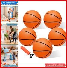 Mini Basketballs 5 Pack 6 Inch PVC Inflatable with Air Pump Indoor Outdoor Pool
