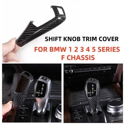 For BMW F30 F20 X3 X4 3 4 5 Series Real Carbon Fiber Gear Shift Knob Cover Trim