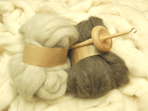 Hand spinning kit -  Handcrafted Drop Whorl Spindle with wool and instructions - Afbeelding 1 van 1