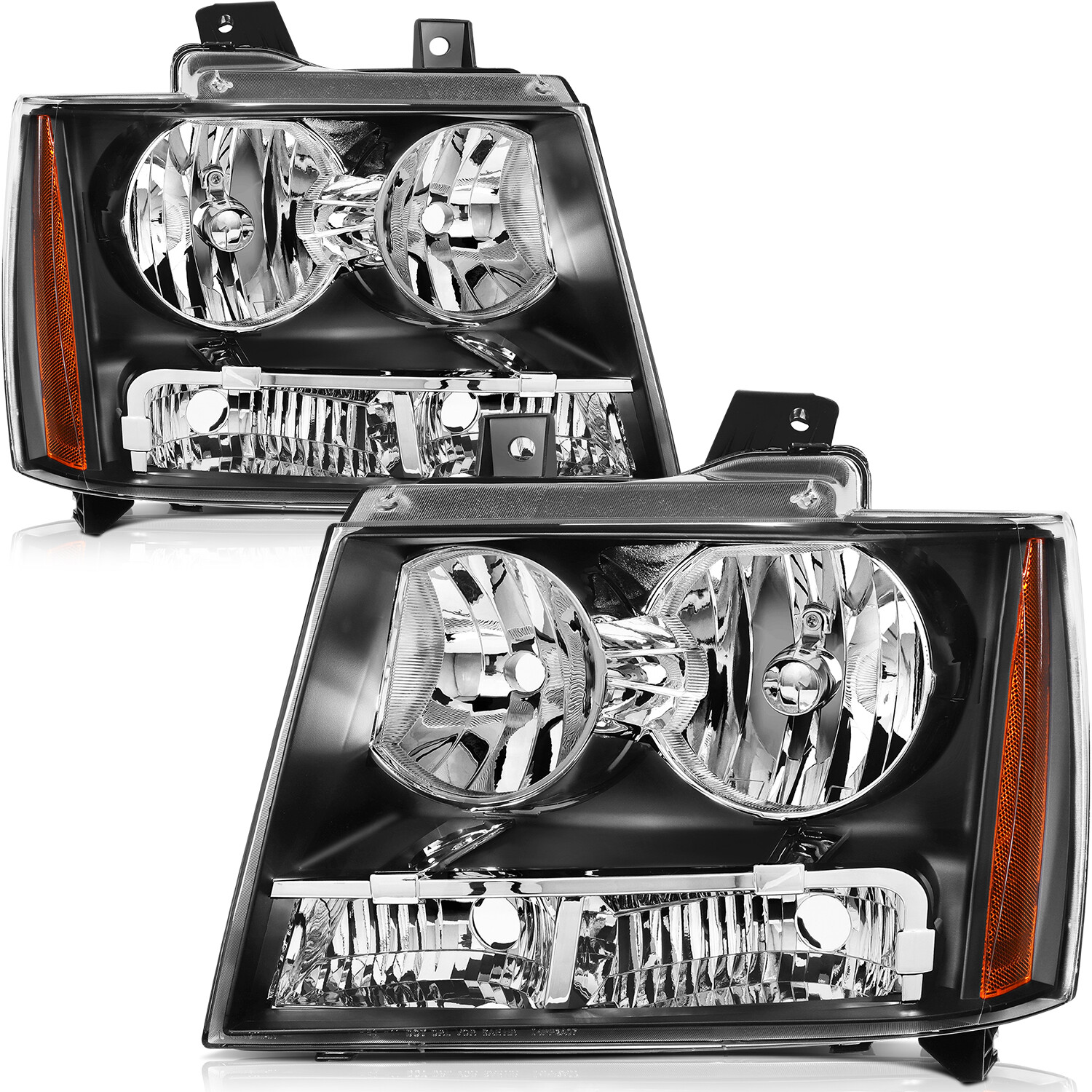 For 2007-2014 Chevy Avalanche Headlight Assembly Passenger Driver Headlamps Pair