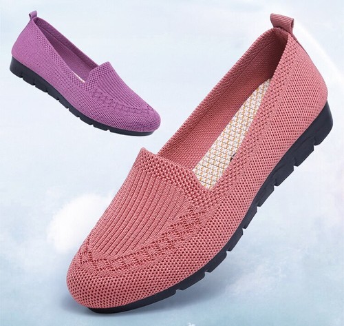 Mesh Atmungsaktiv Sneaker Damen Atmungsaktiv Leicht Slipper Flache Halbschuhe Socken Schuhe - Bild 10 von 28