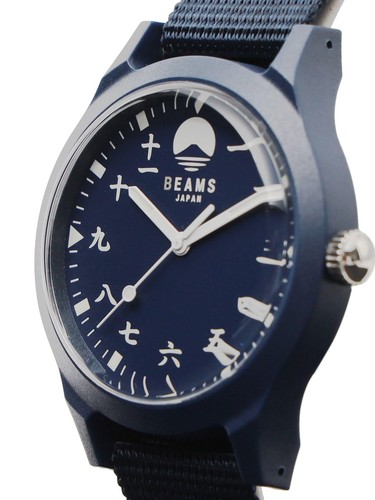 BEAMS Japan Original Watch Kanji Mt Fuji special Limited Edition NAVY - Picture 10 of 10