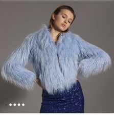 Denny Rose eco pelliccia tg.44 azzurro celeste pelo lungo