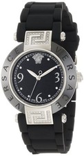 Versace Women's 92QCS91D008 S009 Reve Black Ceramic DIAMOND Rubber Wristwatch