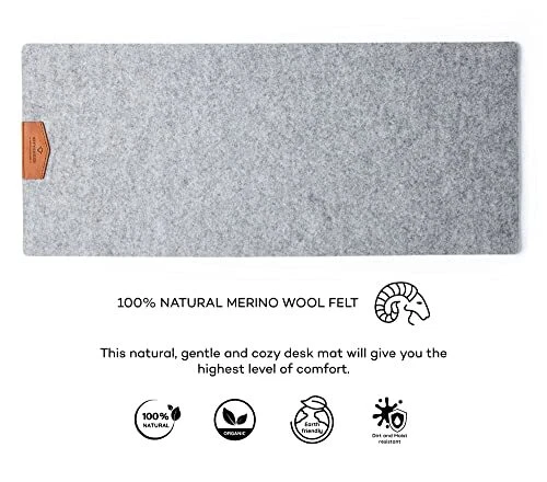 CITYSHEEP Felt Desk Mat 70 x 30 cm Wool Felt Desk Mat for Laptop Desk Mat Large - Picture 3 of 12